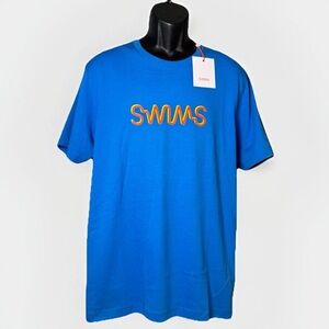 SWIMS Ravello 100% Pima Cotton Luxury Graphic Men’s T-Shirt Sail Blue Size L
